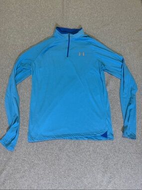 Under Armour Mens Large Turquoise 1/4 Zip Performance Jacket